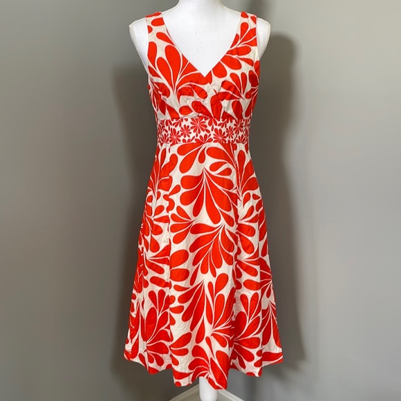 Boden Dresses & Skirts - BODEN FLORAL ORANGE & A-LINE MIDI DRESS